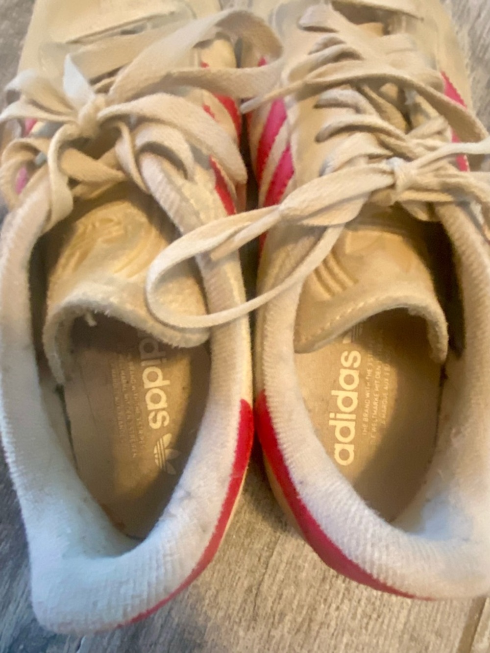 Adidas mens 7 Original Gazelle size beige with red stripes - Picture 5 of 6